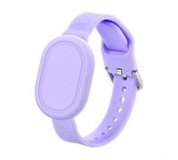 Correas compatibles con pulseras Xiaomi Tag de silicona suave, impermeables y transpirables, fundas protectoras con localizador de correa de soporte ajustable para niños y ancianos (morado)