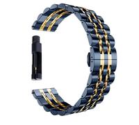 Correas de acero inoxidable de cierre rápido Correas de reloj 20mm 22mm Correa de reloj de acero inoxidable de liberación rápida hebilla de mariposa de doble presión Correa Universal de cabeza plana c