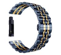 Correas de acero inoxidable de cierre rápido Correas de reloj 20mm 22mm Correa de reloj de acero inoxidable de liberación rápida hebilla de mariposa de doble presión Correa Universal de cabeza plana c