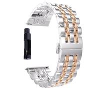 Correas de acero inoxidable de cierre rápido Correas de reloj 20mm 22mm Correa de reloj de acero inoxidable de liberación rápida hebilla de mariposa de doble presión Correa Universal de cabeza plana c