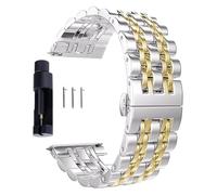 Correas de acero inoxidable de cierre rápido Correas de reloj 20mm 22mm Correa de reloj de acero inoxidable de liberación rápida hebilla de mariposa de doble presión Correa Universal de cabeza plana c