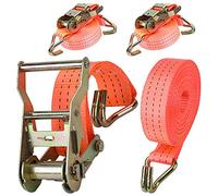 Correas de Amarre con Trinquete - 2 x 2000 kg 6m Tensor de Carraca Cinchas Correa Trinquete, Automatica Trinquete Cinta De Amarrecon Gancho Tipo Cinchas de Sujeción de Carga para Baca, Transporte