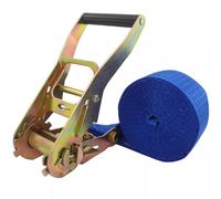 Correas de Amarre con trinquete sin Fin de 3-98 pies de Largo y 2 Pulgadas de Ancho, trinquete de Amarre de Carga, for Motocicletas, remolques, Camiones, Kayak(Blue1,30m/98.4Ft)