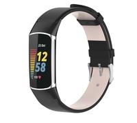 Correas de cuero compatibles con Fitbit Charge 6, correa de repuesto ajustable de cuero de primera calidad para Fitbit Charge 5/Charge 6 rastreador de actividad, Metal