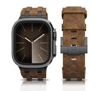 Correas de Cuero Resistentes para Apple Watch Ultra 3/2/1 49mm, S11/S10 46mm, 9/8/7 45mm, SE3/SE2/SE/6/5/4 44mm, 3/2/1 42mm, Pulsera Empresarial de Cuero Real con Conector Metálico para Hombres,NBrnce