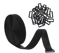 Correas de de 1 pulgada x 16 pies con 25 hebillas de metal, correas de cable de sujeción ajustables, bridas de sujeción reutilizables negras, correas de cable ajustables multiusos para organizador o