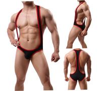 Correas de deportista para hombres con manking sin retroceso Mankini Sexy One-Piece Jockstrap Barechested Transmisión transpirable Disfraz para hombre Lingerie para Beach Model Night Club, XXL Jock S