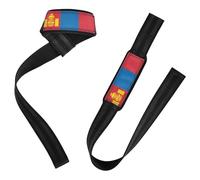 Correas de elevación de la bandera nacional de Mongolia de 26 pulgadas, antideslizantes, accesorios de gimnasio para levantamiento de pesas, gimnasio, peso muerto,