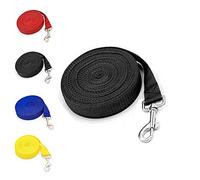 Correas de entrenamiento para perros, correa de nailon para perros, línea larga para mascotas y cachorros, camping, entrenamiento, obediencia y juego en el patio trasero (negro)