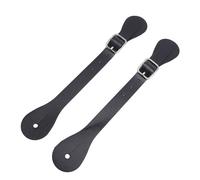Correas de Espuela Duraderas para Botas de Vaquero, Longitud Ajustable, 22 Cm, Equipo de Equitación Occidental, 2 Piezas (Black)