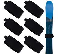 Correas de esquí Ajustables, 6 Piezas Correas de esquí Sujetadores de Correas de esquí Envolturas de esquí Ajustables Sujetadores de esquí de Goma EVA Bandas de esquí con Almohadillas Protectoras