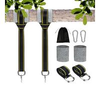 Correas de Hamacas, 2 Piezas Fijación para Columpio, con 2 Mosquetón y Cojines de Protección de árboles, Correas para Colgar de árbol para Hamacas, para Columpios y Hamacas