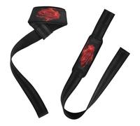 Correas de levantamiento de fitness con rosas rojas artísticas negras de fuego de 26 pulgadas, antideslizantes, para levantamiento de pesas, culturismo, levantamiento de potencia y peso muerto