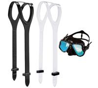 Correas de máscara de buceo, correas ajustables de silicona para buceo, esnórquel y máscaras de buceo, suaves y duraderas, 2 piezas, blanco/negro, 56 x 1,8 cm