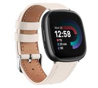 Correas de piel auténtica para Fitbit Versa 4/Sense 2 - Mujeres y hombres, Starlight