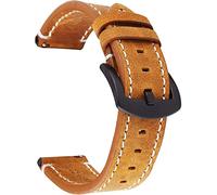 Correas de reloj 18 mm 20 mm 22 mm de banda de reloj de 24 mm para compatible con Samsung Galaxy Watch 42 mm 46 mm Active2 Gear S2 S3 Bandilla de pulsera de correa marrón (color de banda: banda marrón