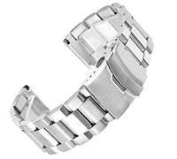 Correas De Reloj Acero Inoxidable, 18mm 19mm 20mm 21mm 22mm 23mm 24mm correa de reloj de acero inoxidable sólido Universal correa de reloj de Metal accesorios de correa de pulsera ( Color : Silver , S
