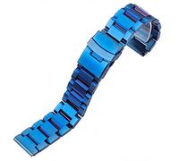 Correas De Reloj Acero Inoxidable, Pulsera de Reloj de Acero Inoxidable 18 mm 20 mm 22 mm 24 mm Bandas de Reloj de Metal Correa de Enlace Accesorios de Reloj Azul (Color : Blue, Size : 24mm)