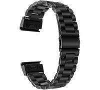 Correas de reloj adecuadas para correa de metal de acero inoxidable para Garmin Fenix 5S/5/5x Liberación rápida Fácil 26 mm 22 mm 20 mm Correa de metal de enlace 0000 (color: negro, tamaño: 20 mm)