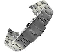 Correas de reloj Banda de extremo curvado de 20 mm Cortas de 22 mm para Seiko SKX007 SKX009 SKX011 Pulsera de acero inoxidable completo de reemplazo (Color de banda: Escriba un ancho de banda de