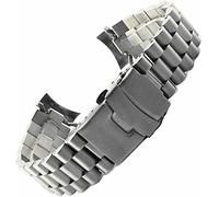 Correas de reloj Banda de extremo curvado de 20 mm Cortas de 22 mm para Seiko SKX007 SKX009 SKX011 Pulsera de acero inoxidable completo de reemplazo (Color de banda: Escriba un ancho de banda de