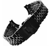 Correas de reloj Banda de extremo curvado de 20 mm Cortas de 22 mm para Seiko SKX007 SKX009 SKX011 Pulsera de acero inoxidable completo de reemplazo (Color de banda: Escriba un ancho de banda de