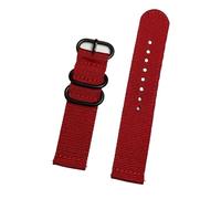 Correas de reloj clásicas de nailon de 18 mm, 20 mm, 22 mm y 24 mm con hebilla plateada, correa de repuesto for hombre y mujer.(Red,22mm)