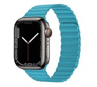 Correas de reloj, correa de reloj, correa de cuero magnética for Apple Watch de 45 mm, 41 mm, 44 mm, 40 mm, 38 mm y 42 mm, pulsera for iWatch Series SE 7, 5, 4, 3 y 6(Blue green,42mm 44mm 45mm)