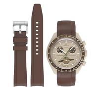 Correas de reloj de 20 mm para reloj Moonswatch, correa de silicona curvada sin huecos, compatible con reloj Omega X Swatch Moonswatch Speedmaster, correa de repuesto para reloj Swatch Omega