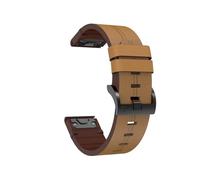 Correas de reloj de 26mm, 22mm y 20mm for Garmin Fenix8/7x/6x/7s/6s, correa de ajuste rápido for Fenix7/6/Enduro3/MARQ series, correa de cuero(Light Brown,22mm(7/6/5))