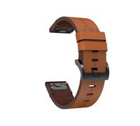 Correas de reloj de 26mm, 22mm y 20mm for Garmin Fenix8/7x/6x/7s/6s, correa de ajuste rápido for Fenix7/6/Enduro3/MARQ series, correa de cuero(Brown,20mm(7s/6s/5s))