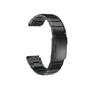 Correas de reloj de acero inoxidable aptas for Garmin Fenix 3/5/5X/5S Fácil instalación rápida Fit Link correa de repuesto for reloj 20mm 22mm 26mm (Color : Black, Size : 26mm Fenix 5X 3HR)