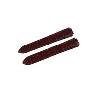 Correas de reloj de cocodrilo Cinturón de cuero genuino de 18 mm Método de costura de sillín hecho a mano Correa de piel de cocodrilo(Brown,16mm)