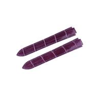 Correas de reloj de cocodrilo Cinturón de cuero genuino de 18 mm Método de costura de sillín hecho a mano Correa de piel de cocodrilo(Purple,14mm)