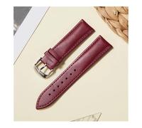 Correas de reloj de cuero Reemplazo de accesorios de reloj Pulsera Correas de reloj casuales 14 mm 16 mm 18 mm 20 mm 22 mm(Plum red,20mm)