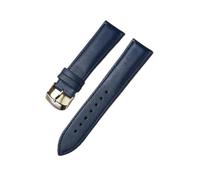 Correas de reloj de cuero Reemplazo de accesorios de reloj Pulsera Correas de reloj casuales 14 mm 16 mm 18 mm 20 mm 22 mm(Blue,22mm)
