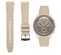 Correas de reloj de goma de silicona con extremo curvo, liberación rápida compatibles con Omega Swatch Moonwatch, Omega Speedmaster, Rolex Submariner, Seiko SKX Dive Watches, 20 mm, correas de