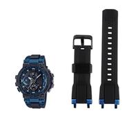 Correas de reloj de goma duraderas aptas for Casio G-SHOCK MTG-B1000 G1000 MTGB1000 Correa deportiva Correa de acero inoxidable de metal modificado de silicona(Black blue)