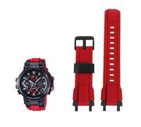 Correas de reloj de goma duraderas aptas for Casio G-SHOCK MTG-B1000 G1000 MTGB1000 Correa deportiva Correa de acero inoxidable de metal modificado de silicona(Red black)