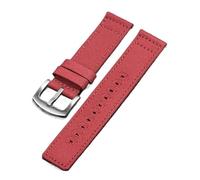 Correas de reloj de lona de liberación rápida, correa de nailon de 18 mm, 20 mm y 22 mm con hebilla cepillada, aptas for accesorios de smartwatch.(Red,18mm)