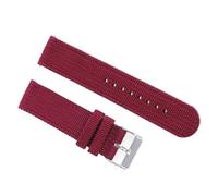 Correas de reloj de lona de liberación rápida, de nailon, de 18 mm, 20 mm, 22 mm y 24 mm, for hombre y mujer, de repuesto for reloj inteligente.(Red,24mm)