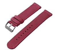 Correas de reloj de lona de liberación rápida, de nailon, de 18 mm, 20 mm, 22 mm y 24 mm, for hombre y mujer, con hebilla de acero inoxidable.(Red,18mm)