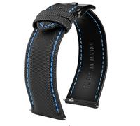 Correas de reloj de lona de nailon con liberación rápida for hombre y mujer(Blue line-B pin,21mm)