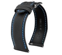 Correas de reloj de lona de nailon con liberación rápida for hombre y mujer(Blue line-S pin,24mm)