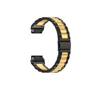 Correas de reloj de metal de 26 y 22 mm compatibles con for Garmin/Forerunner 965 955 Band Epix Pro/Instinct 2X/Fenix 7X Pro Correa de ajuste rápido de acero inoxidable(Black Gold,26mm)