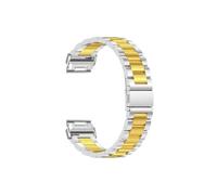 Correas de reloj de metal de 26 y 22 mm compatibles con for Garmin/Forerunner 965 955 Band Epix Pro/Instinct 2X/Fenix 7X Pro Correa de ajuste rápido de acero inoxidable(Silver Gold,26mm)