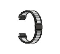 Correas de reloj de metal de 26 y 22 mm compatibles con for Garmin/Forerunner 965 955 Band Epix Pro/Instinct 2X/Fenix 7X Pro Correa de ajuste rápido de acero inoxidable(Black Silver,22mm)