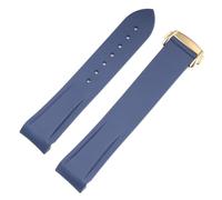 Correas de reloj de silicona de goma de 20 a 22 mm aptas for Omega Seamaster 300 speedmaster Correa apta for Seiko SKX Aqua Terra AT150 Moon Watch Band(Gold clasp-03,22mm)