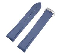 Correas de reloj de silicona de goma de 20 a 22 mm aptas for Omega Seamaster 300 speedmaster Correa apta for Seiko SKX Aqua Terra AT150 Moon Watch Band(Silver clasp-03,22mm)