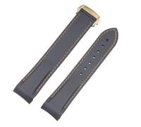 Correas de reloj de silicona de goma de 20 a 22 mm aptas for Omega Seamaster 300 speedmaster Correa apta for Seiko SKX Aqua Terra AT150 Moon Watch Band(Gold clasp-02,20mm)